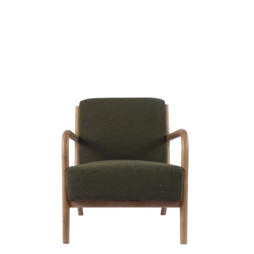 LUCA OCCASIONAL CHAIR FABRIC GREEN WITH WASHED OAK FRAME - Image 3