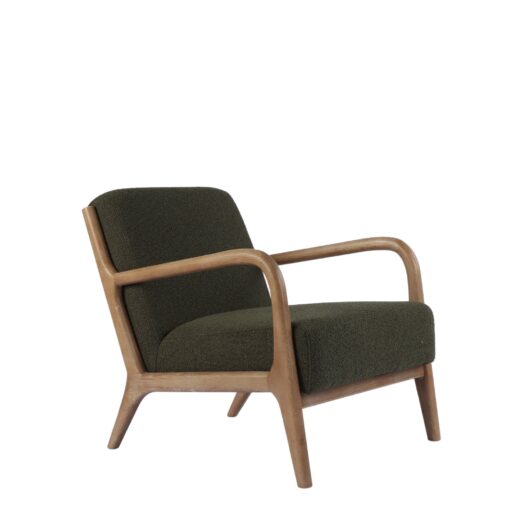 LUCA OCCASIONAL CHAIR FABRIC GREEN WITH WASHED OAK FRAME - Image 5