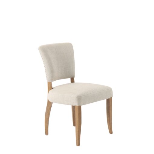 BELLE FABRIC DINING CHAIR WITH OAK LEG - Image 3