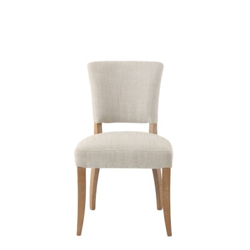 BELLE FABRIC DINING CHAIR WITH OAK LEG