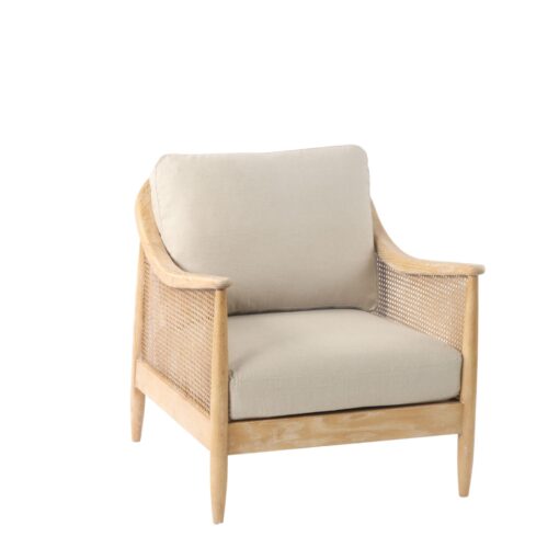 RIVIERA ARM CHAIR FABRIC WITH ASHWOOD FRAME