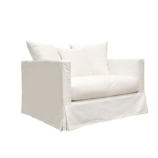 LUXE SOFA 1 SEATER CREAM SLIP COVER - Image 2