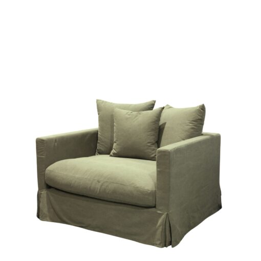 LUXE SOFA 1 SEATER FOREST GREEN SLIP COVER - Image 2