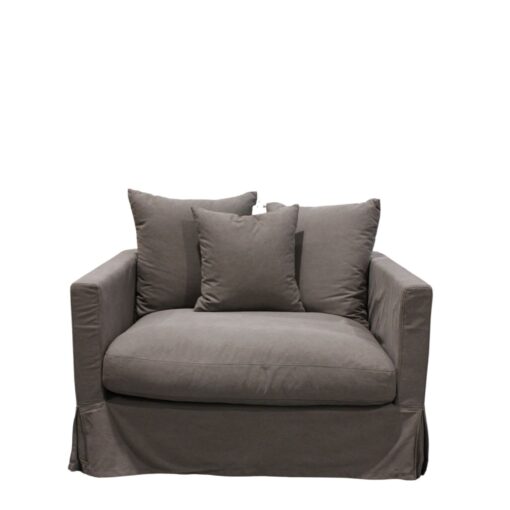 LUXE SOFA 1 SEATER GREY SLIP COVER - Image 6