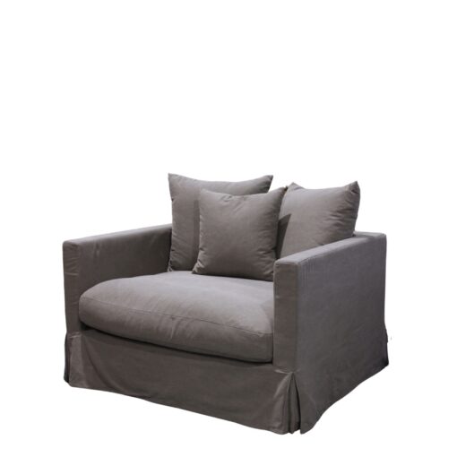 LUXE SOFA 1 SEATER GREY SLIP COVER - Image 4