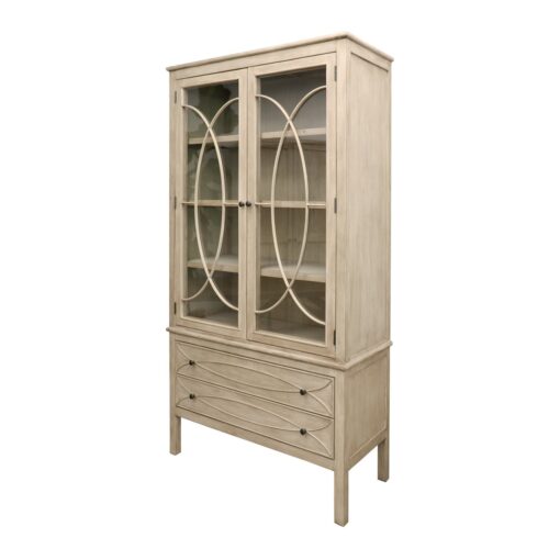 CLAREMONT DISPLAY CABINET - GREY WHITE - Image 2