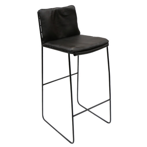 JORDI BARSTOOL - BLACK LEATHER