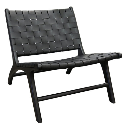 LONDON LAZY LEATHER CHAIR – BLACK