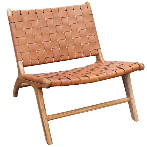 LONDON LAZY LEATHER CHAIR - TAN