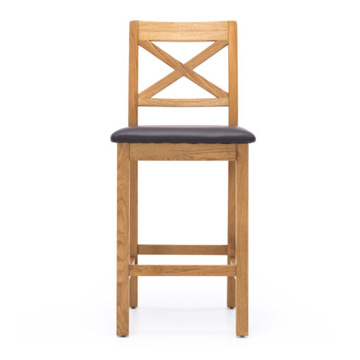 SALISBURY BARSTOOL C/W BROWN SEAT PAD