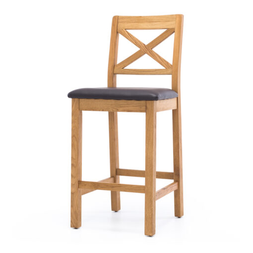 SALISBURY BARSTOOL C/W BROWN SEAT PAD - Image 2