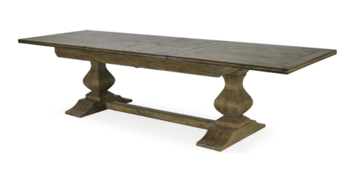 BOSQUET PEDASTAL DOUBLE EXT TABLE RUSTIC VINTAGE - Image 5