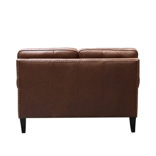 Brunton 2 Seater Sofa - Nutmeg Leather - Image 4