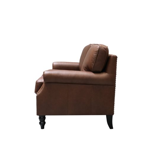 Brunton 2 Seater Sofa - Nutmeg Leather - Image 5