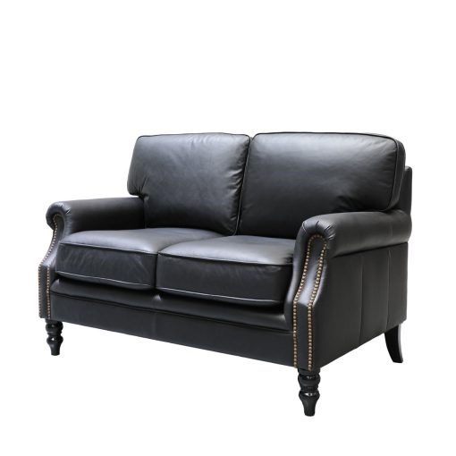 Brunton 2 Seater Sofa - Onyx Leather - Image 2