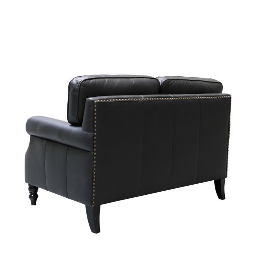 Brunton 2 Seater Sofa - Onyx Leather - Image 3