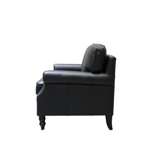 Brunton 3 Seater Sofa - Onyx Leather - Image 5