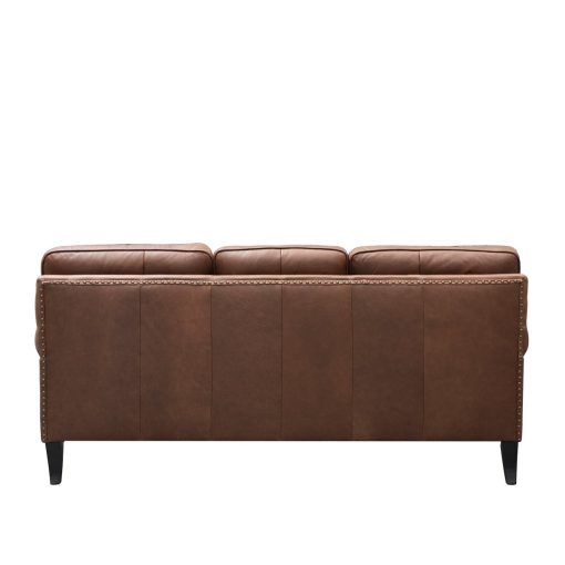 Brunton 3 Seater Sofa - Nutmeg Leather - Image 2