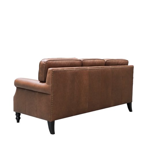 Brunton 3 Seater Sofa - Nutmeg Leather - Image 3