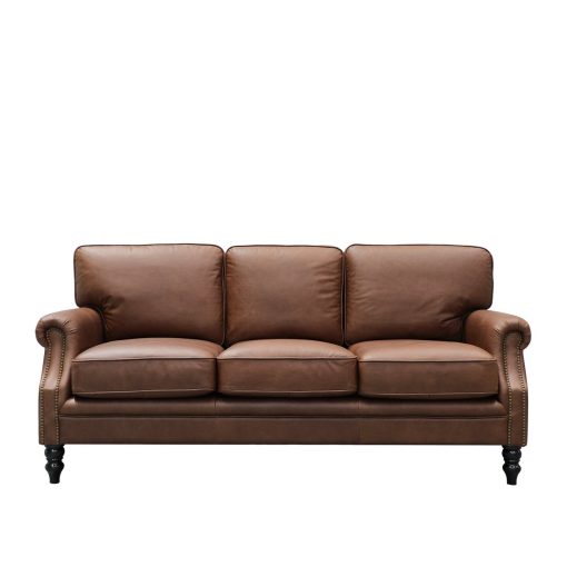 Brunton 3 Seater Sofa - Nutmeg Leather