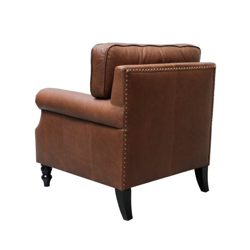 Brunton Armchair - Nutmeg Leather - Image 3