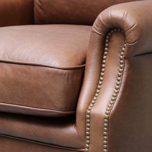 Brunton 2 Seater Sofa - Nutmeg Leather - Image 6