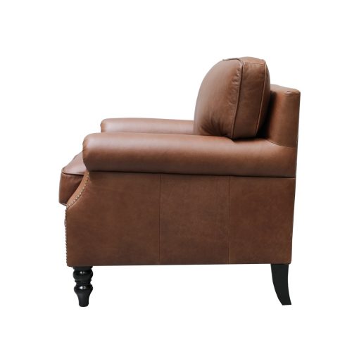 Brunton Armchair - Nutmeg Leather - Image 4