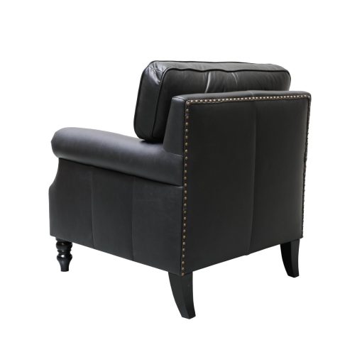 Brunton Armchair - Onyx Leather - Image 3