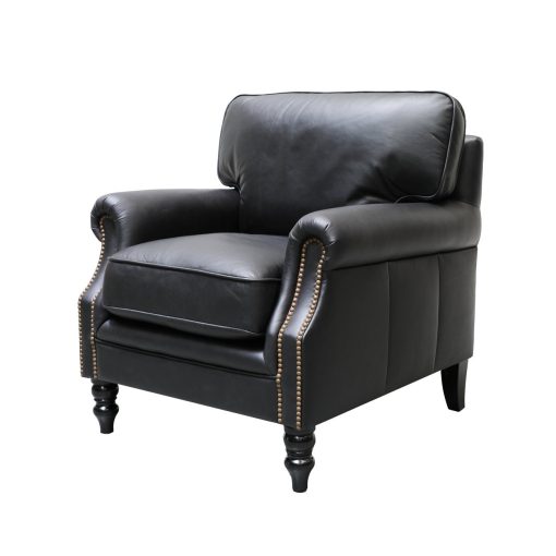 Brunton Armchair - Onyx Leather - Image 2