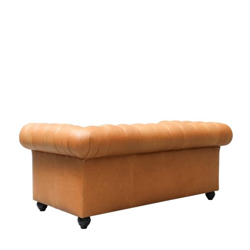 Stanford 2 Seater Chesterfield - Camel Leather - Image 3