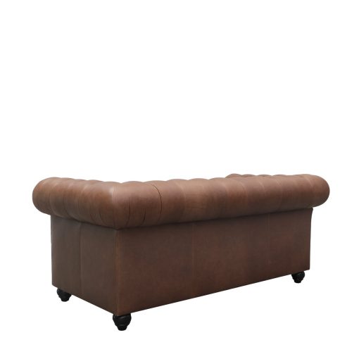 Stanford 2 Seater Chesterfield - Nutmeg Leather - Image 3