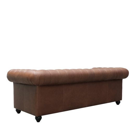 Stanford 3 Seater Chesterfield - Nutmeg Leather - Image 4