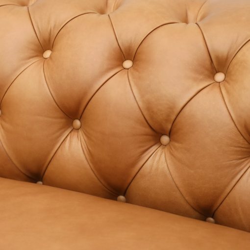 Stanford 4 Seater Chesterfield - Camel Leather - Image 3