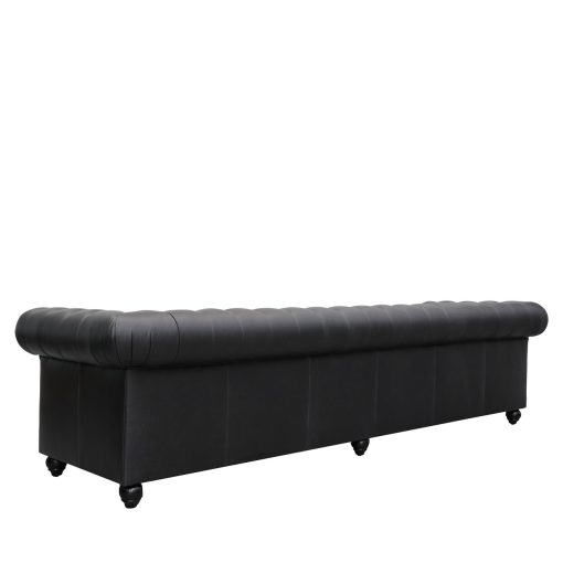 Stanford 4 Seater Chesterfield - Onyx Leather - Image 3