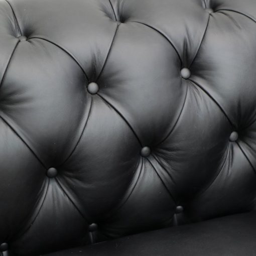 Stanford 4 Seater Chesterfield - Onyx Leather - Image 7