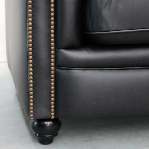 Stanford 3 Seater Chesterfield - Onyx Leather - Image 6