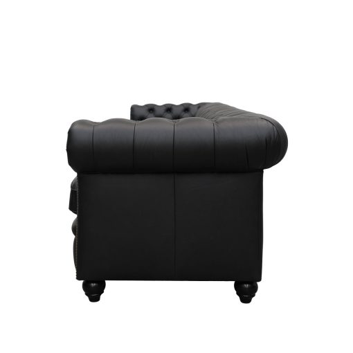 Stanford 4 Seater Chesterfield - Onyx Leather - Image 9