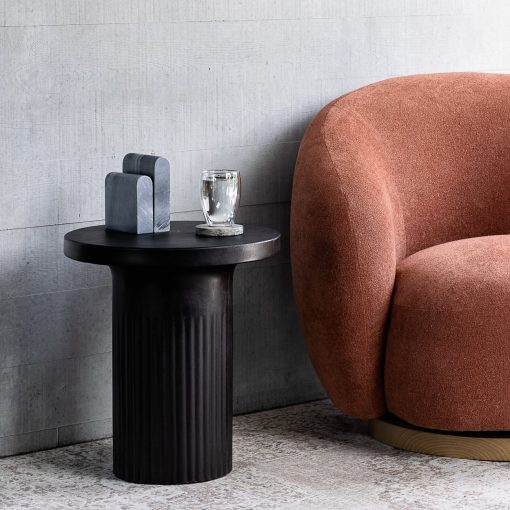 ROMA CONCRETE SIDE TABLE - BLACK - Image 2