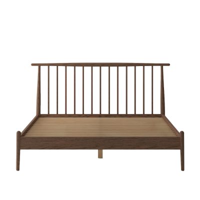 VOSS BED FRAME KING SOLID OAK / WALNUT