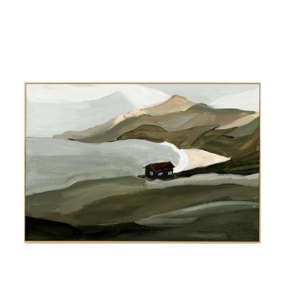 PHOTOGRAPHIC PEACEFUL COVE GREEN FRAMED CANVAS