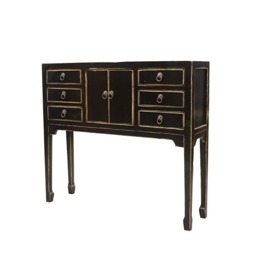 ORIENTAL PAINTED CONSOLE - PETITE BLACK VINTAGE - Image 2