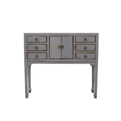ORIENTAL PAINTED CONSOLE - PETITE VINTAGE GREY