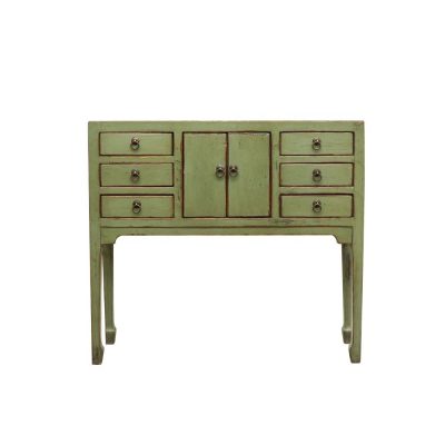 ORIENTAL PAINTED CONSOLE - PETITE VINTAGE GREEN