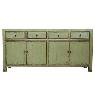 ORIENTAL PAINTED 4 DOOR SIDEBOARD - VINTAGE GREEN