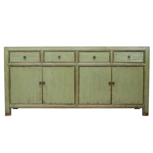 ORIENTAL PAINTED 4 DOOR SIDEBOARD - VINTAGE GREEN