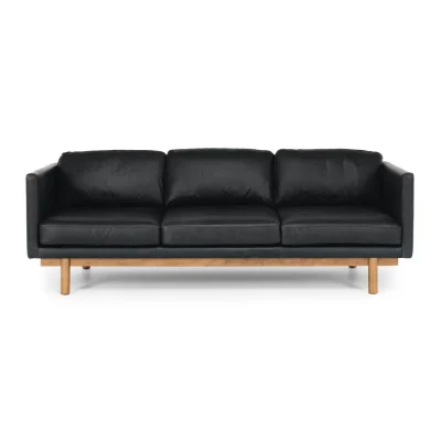 STRADA 3 SEATER - BLACK LEATHER