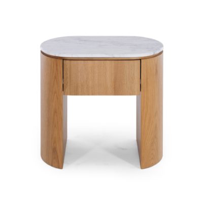CLOVE NATURAL OAK BEDSIDE 1DRW (Marble Top)