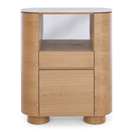 AKITA NATURAL OAK CABINET - MARBLE TOP