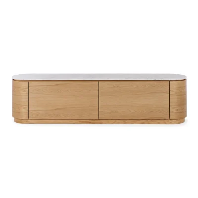 AKITA NATURAL OAK ENTERTAINMENT UNIT - MARBLE TOP