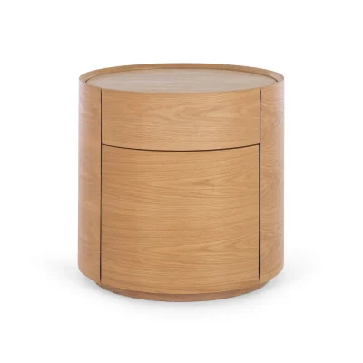 MUSE NATURAL OAK BEDSIDE - TRAVERTINE TOP